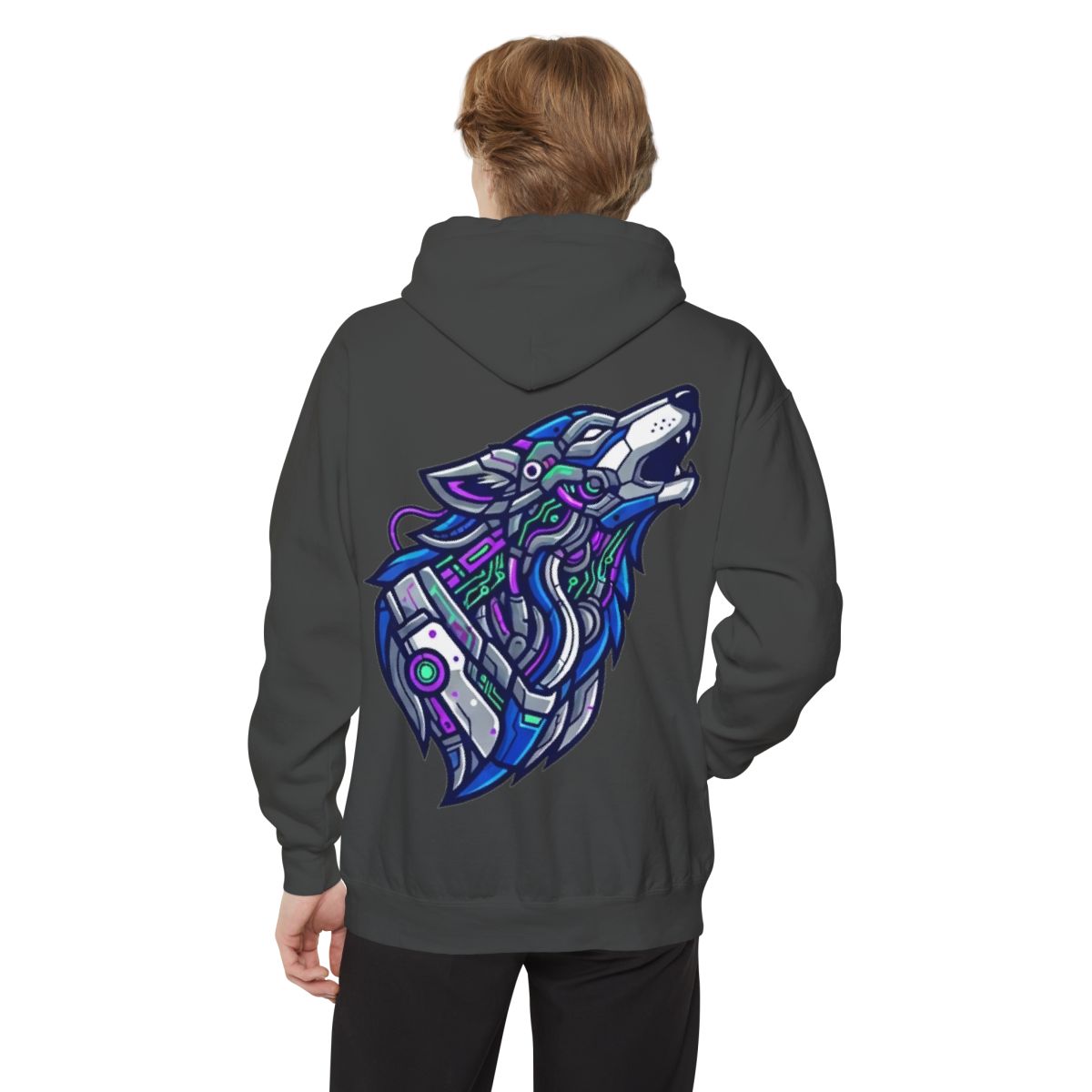 Color: Pepper | Cyber Wolf Garment-Dyed Hoodie