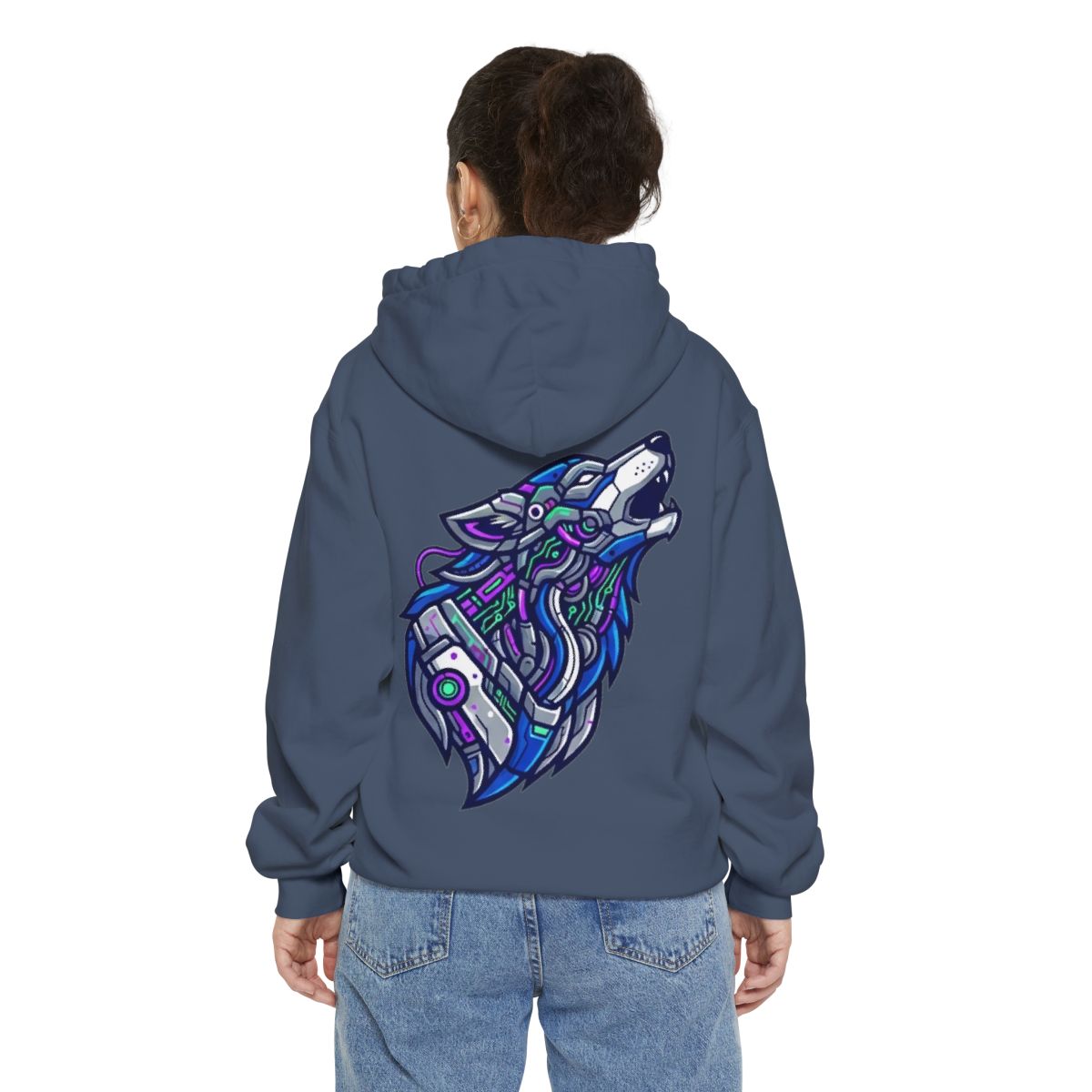 Color: Denim | Cyber Wolf Garment-Dyed Hoodie
