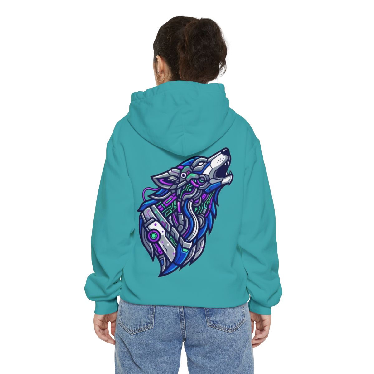 Color: Seafoam | Cyber Wolf Garment-Dyed Hoodie