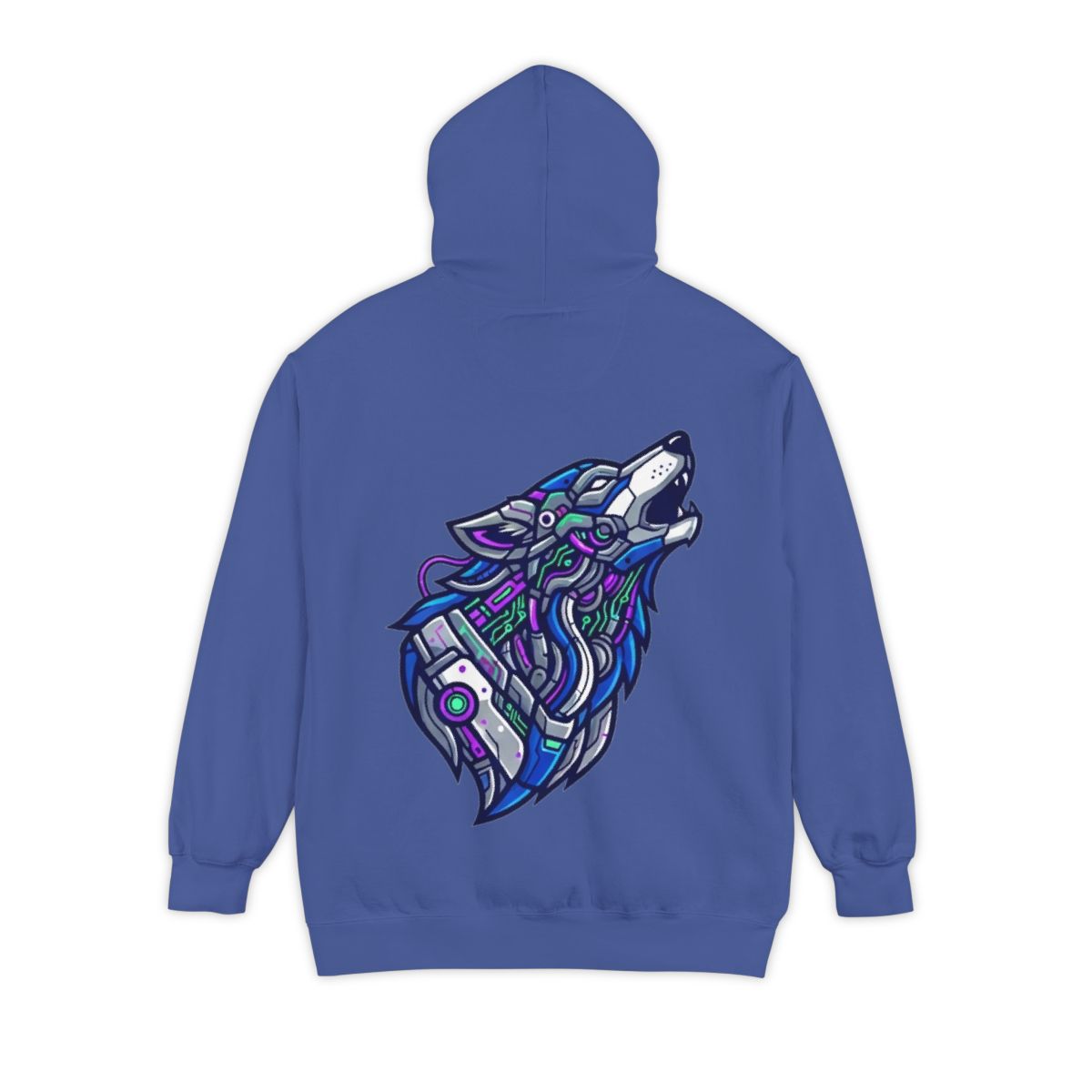 Color: Flo Blue | Cyber Wolf Garment-Dyed Hoodie