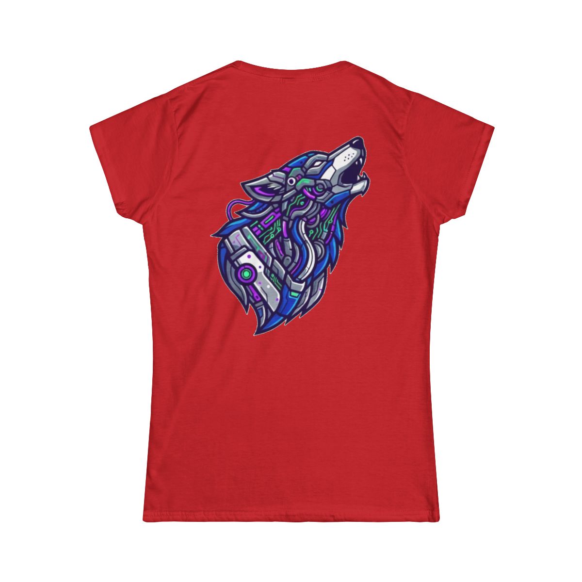 Color: Red | Cyber Wolf Women's Tee