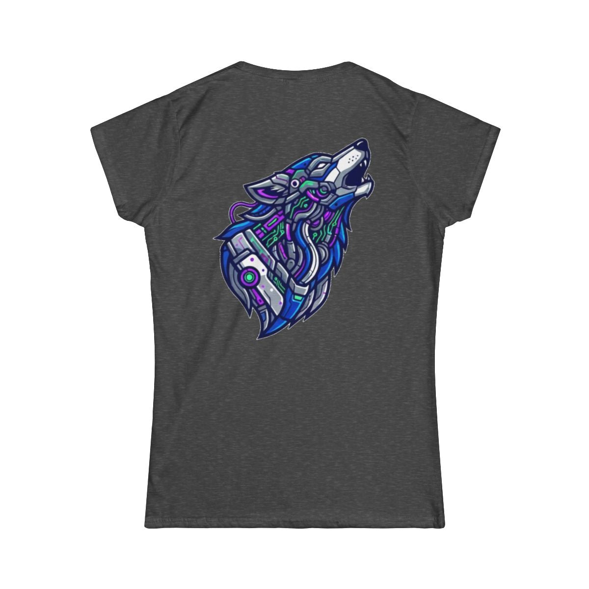 Color: Dark Heather | Cyber Wolf Women's Tee