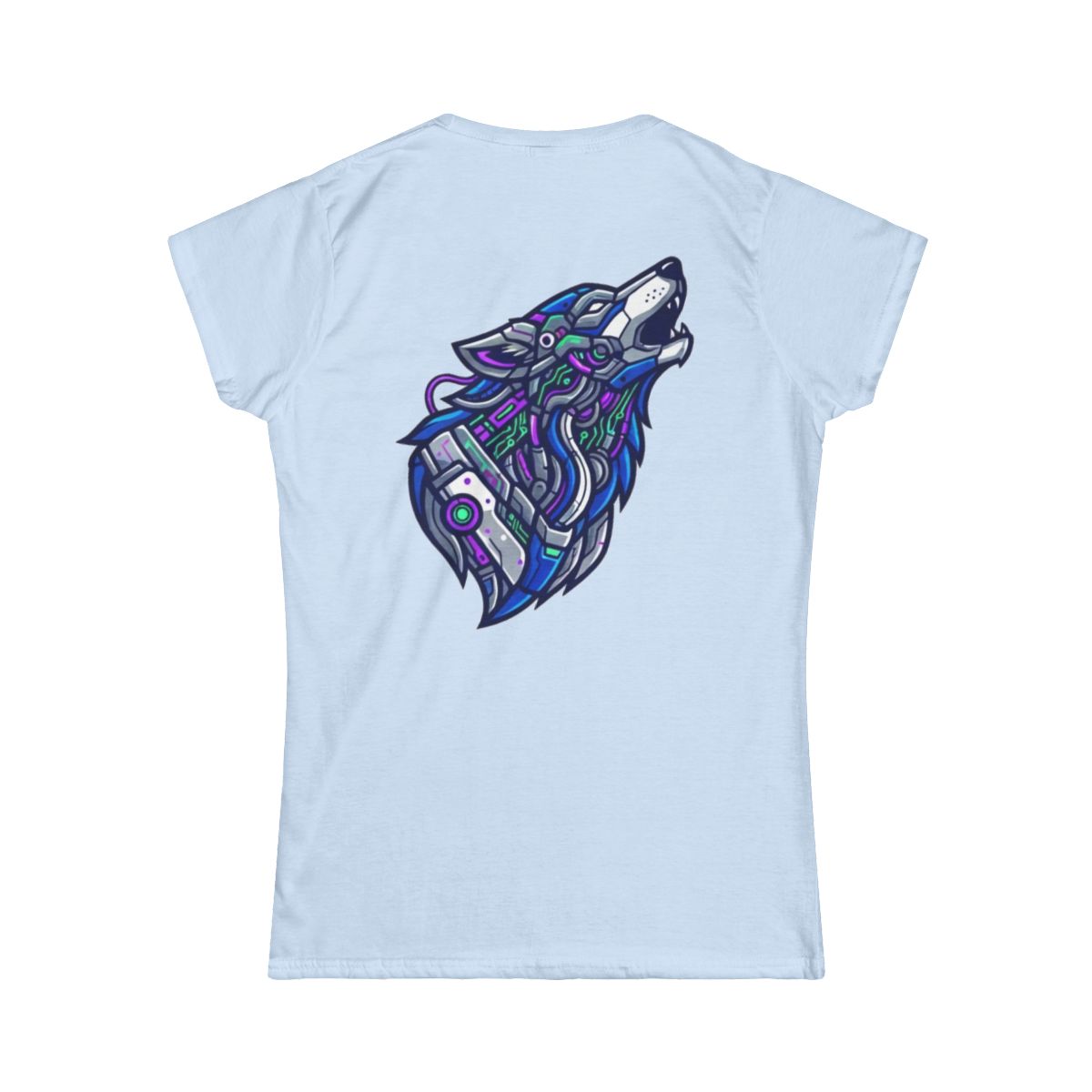 Color: Light Blue | Cyber Wolf Women's Tee
