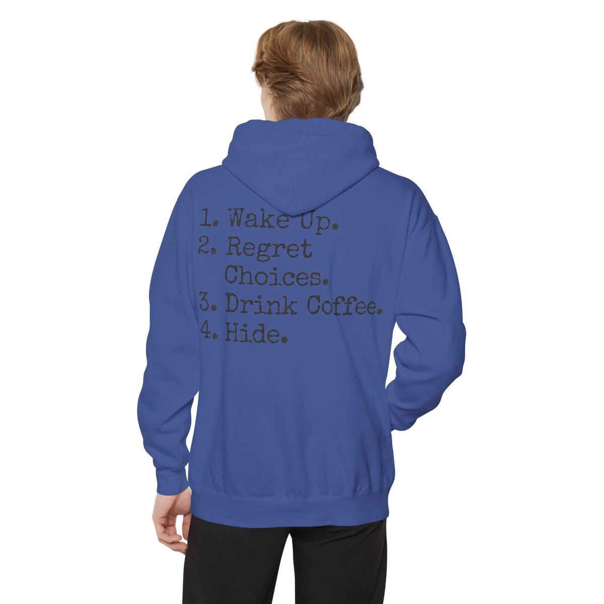 Color: Flo Blue | Daily Schedule Asset Garment-Dyed Hoodie