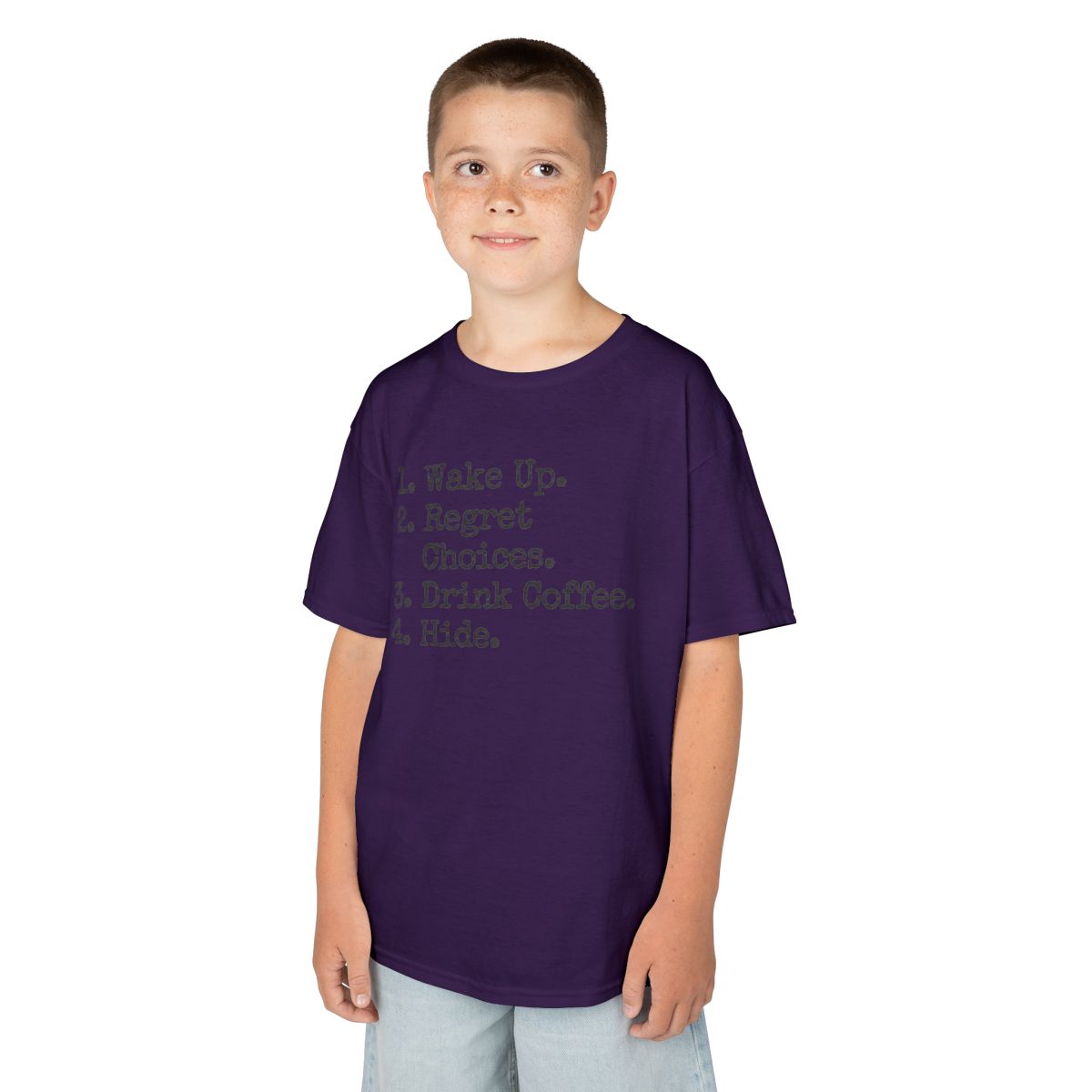 Color: Purple | Daily Schedule Asset Kids Tee