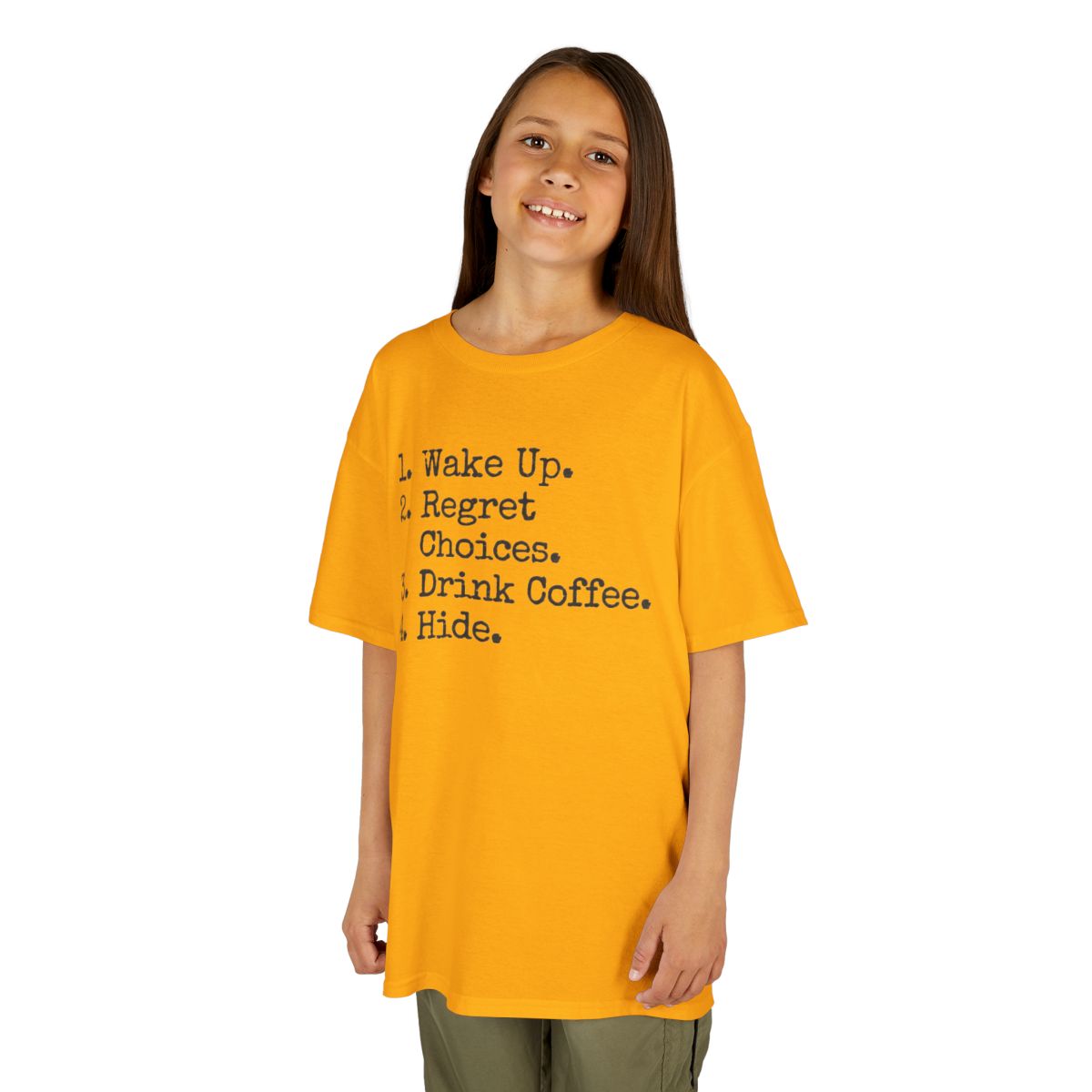 Color: Gold | Daily Schedule Asset Kids Tee