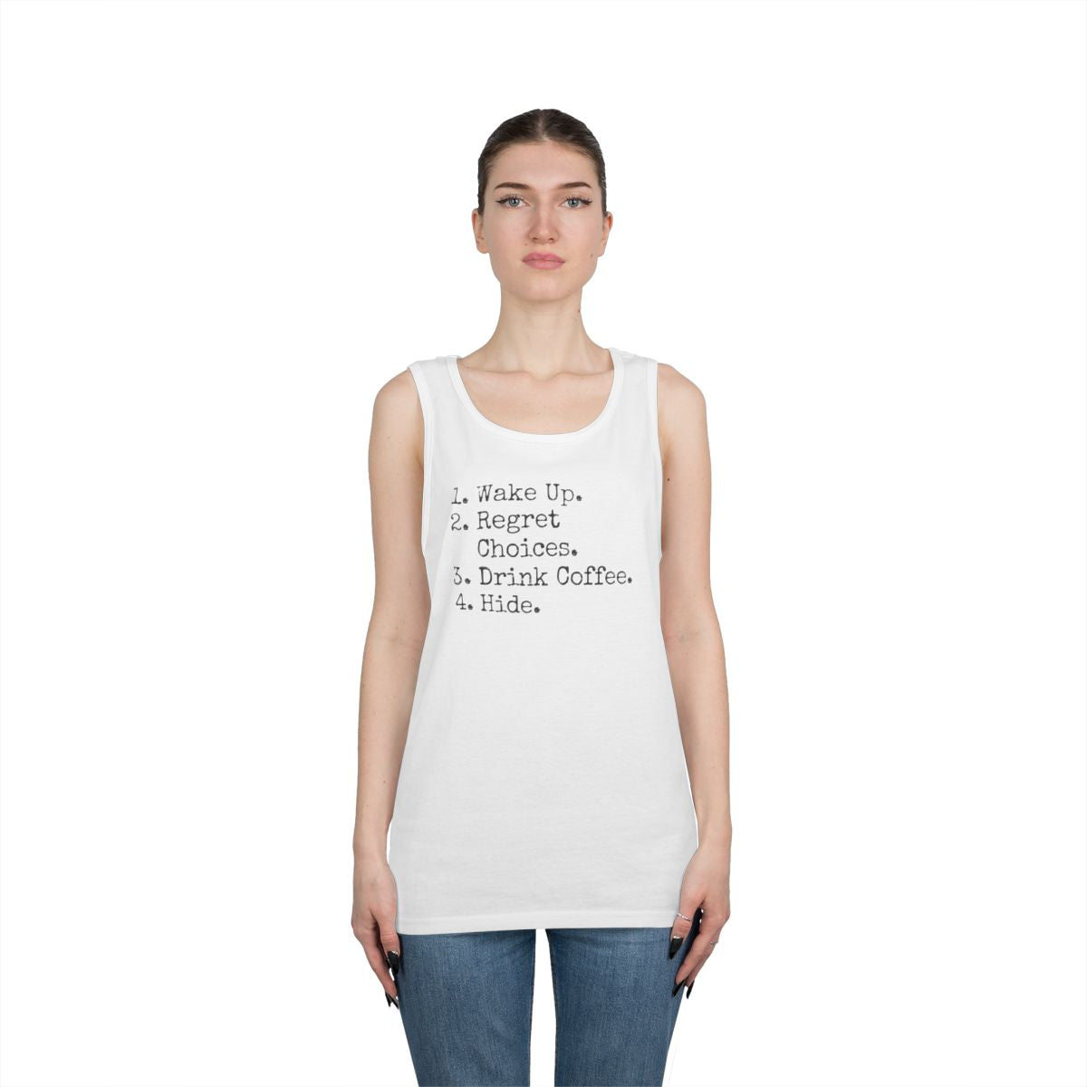 Color: White | Daily Schedule Asset Tank Top