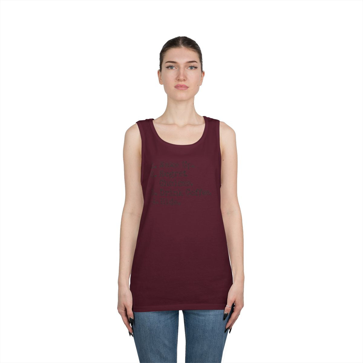 Color: Maroon | Daily Schedule Asset Tank Top