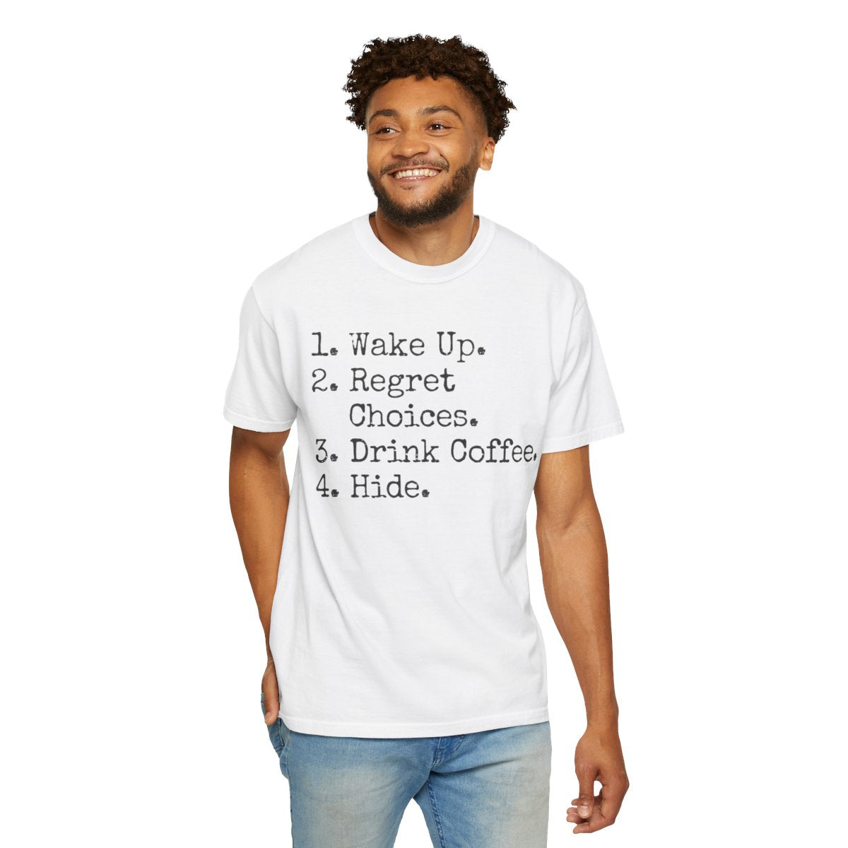Color: White | Daily Schedule Asset Unisex Garment-Dyed Tee