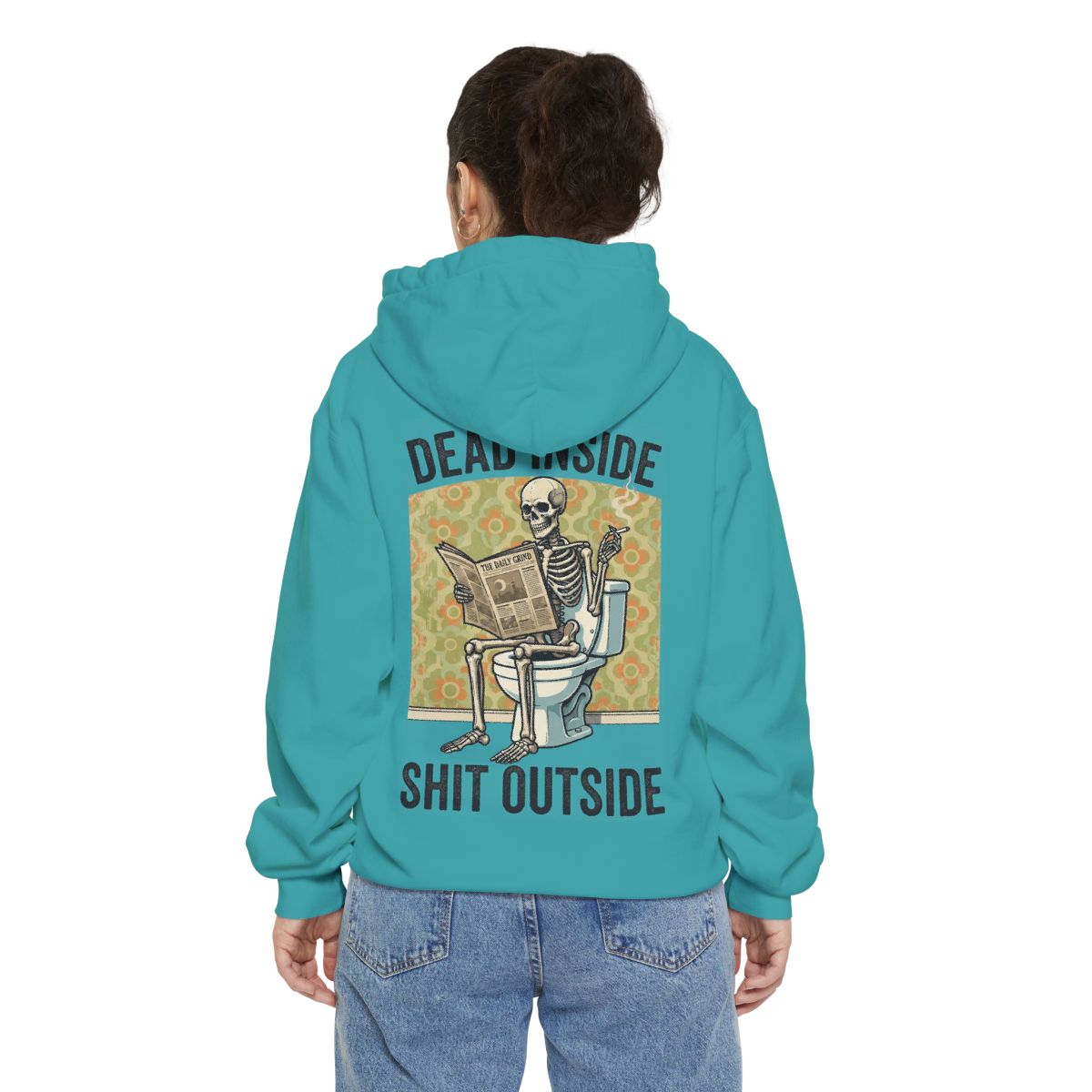 Color: Seafoam | Dead Inside Shit Outside Garment-Dyed Hoodie