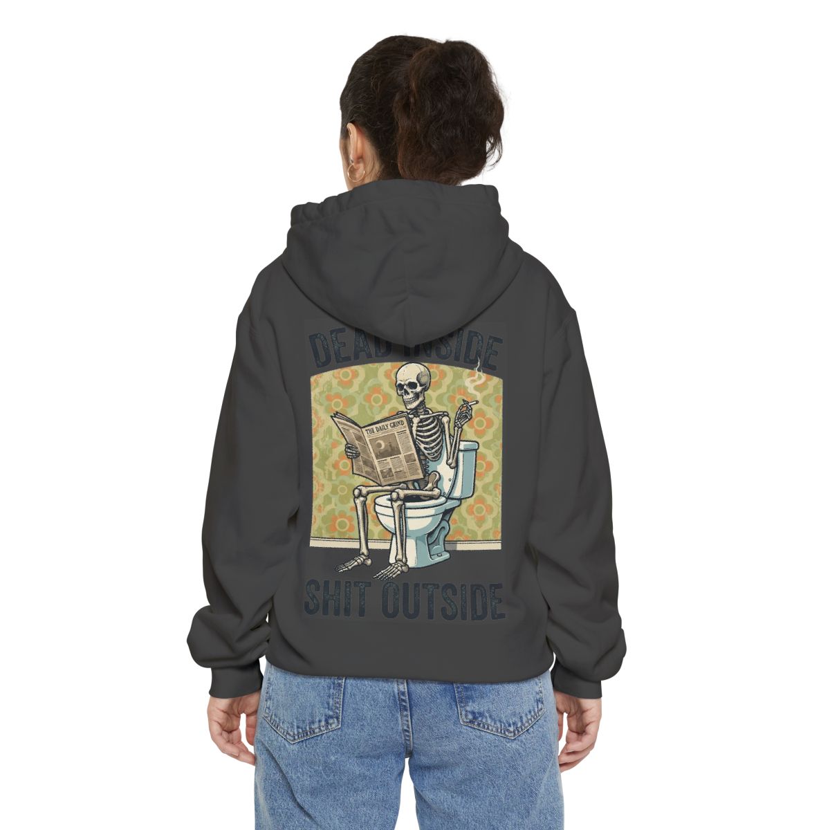 Color: Pepper | Dead Inside Shit Outside Garment-Dyed Hoodie