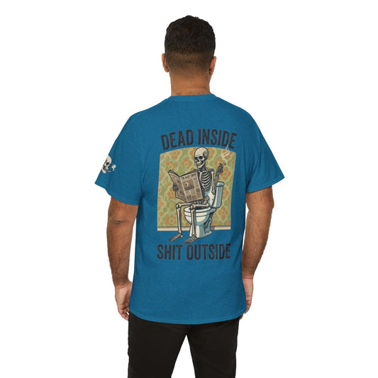 Color: Antique Sapphire | Dead Inside Shit Outside Premium Graphic Tee