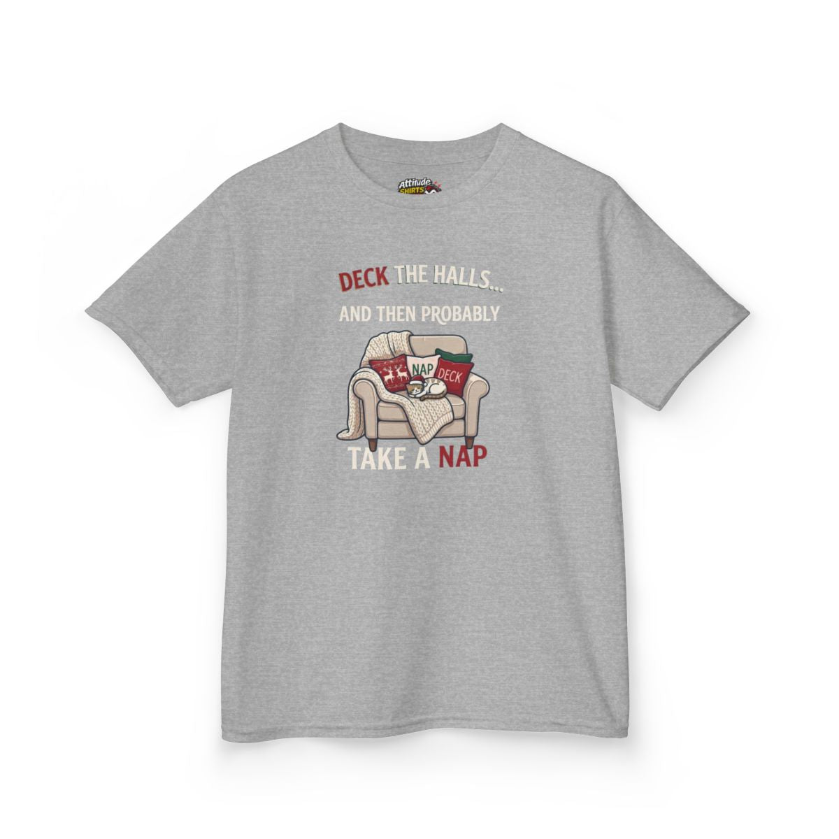 Color: Sport Grey | Deck The Halls And Take A Nap Kids Tee