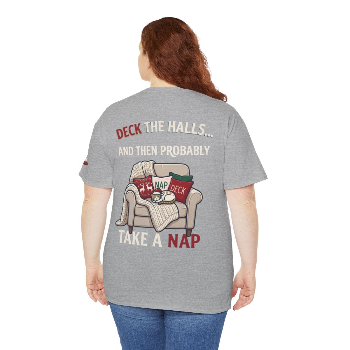 Color: Sport Grey | Deck The Halls And Take A Nap Premium Graphic Tee