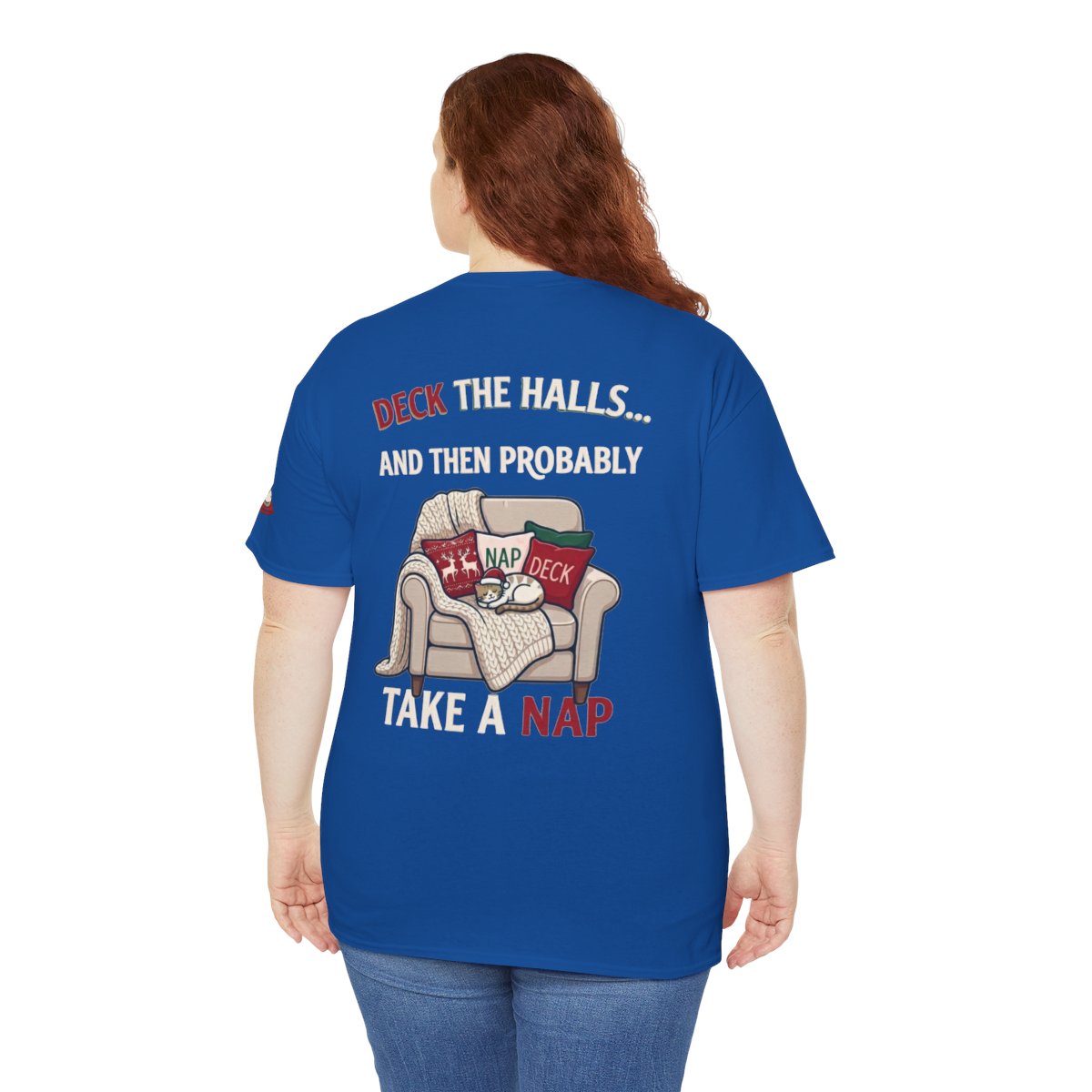 Color: Royal | Deck The Halls And Take A Nap Premium Graphic Tee