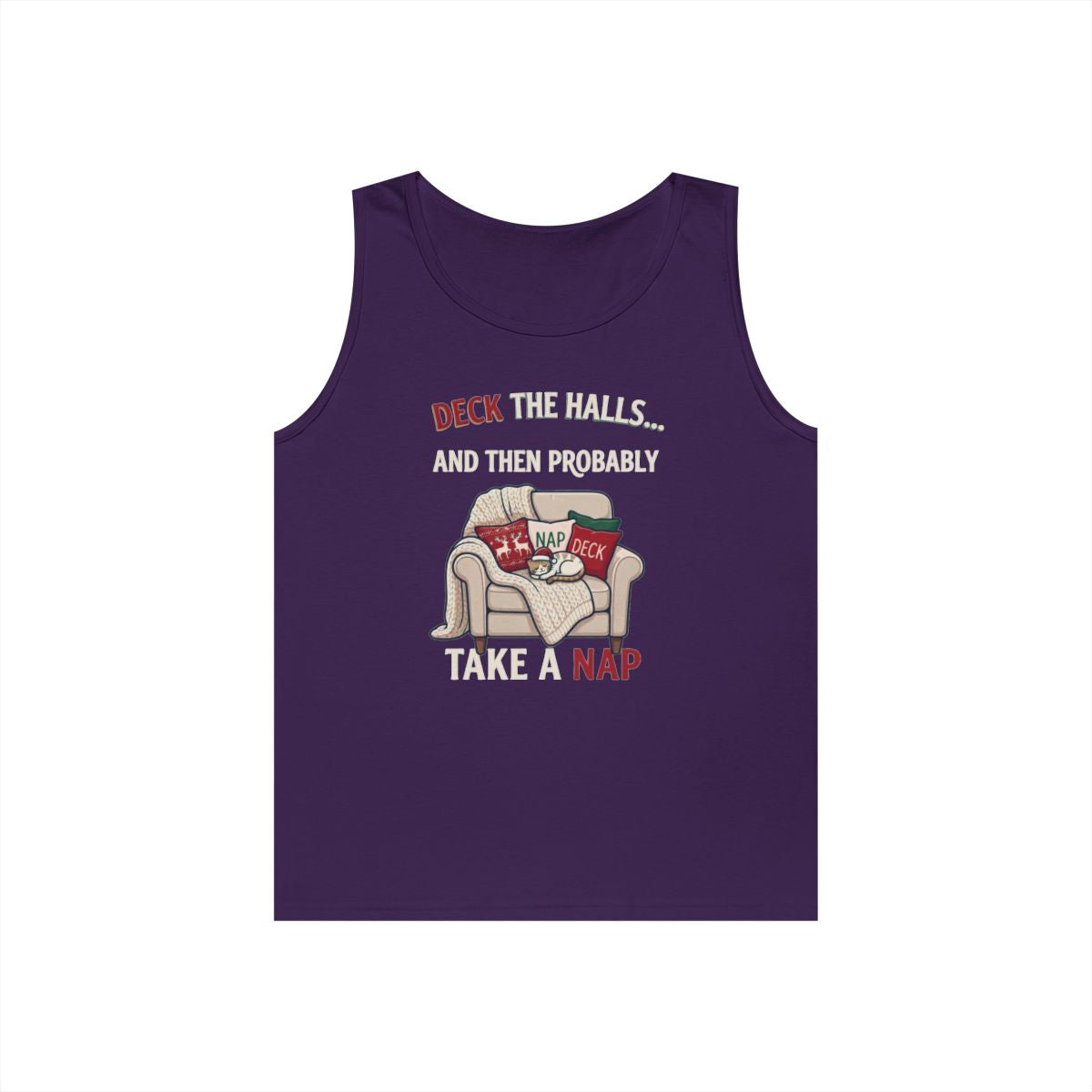 Color: Purple | Deck The Halls And Take A Nap Tank Top