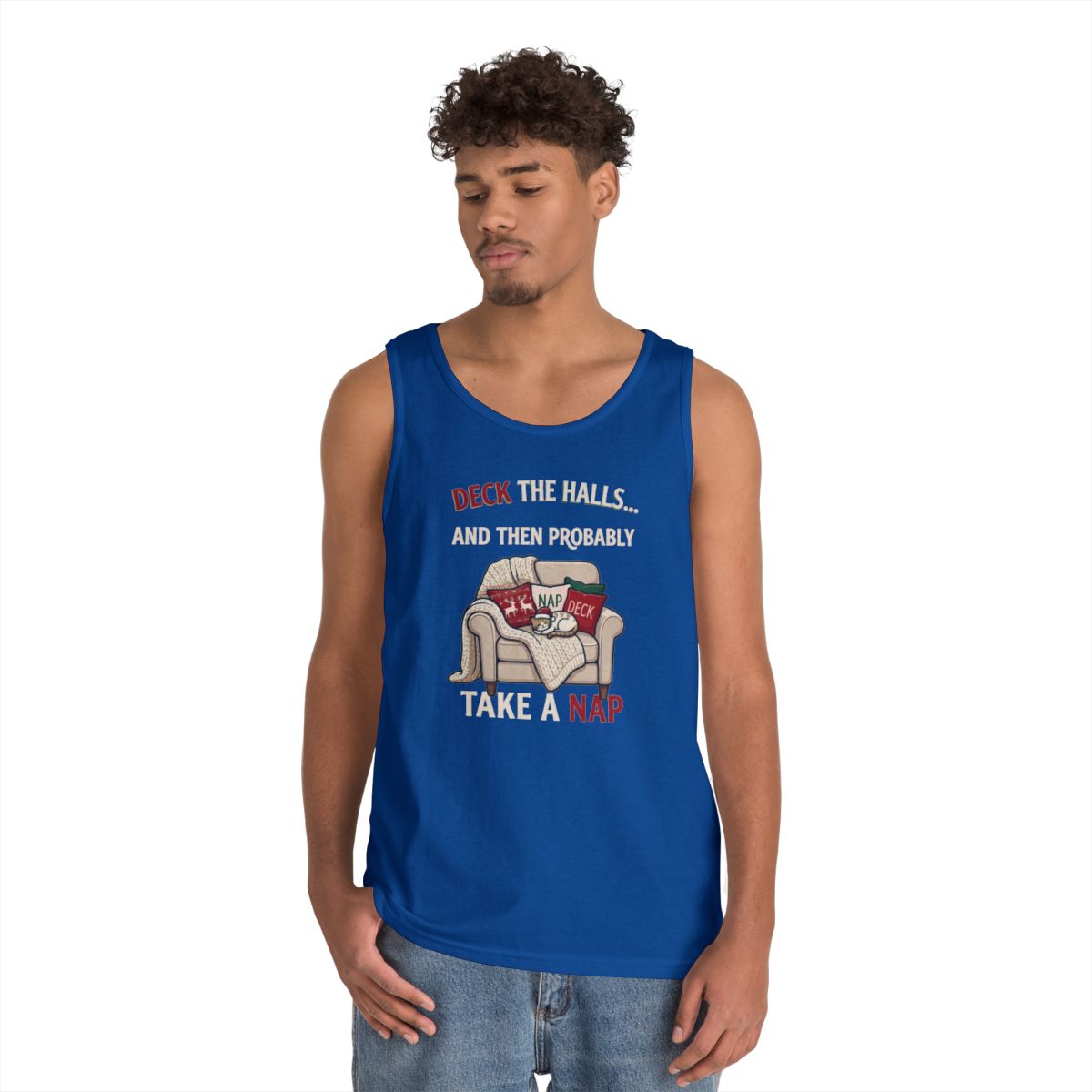 Color: Royal | Deck The Halls And Take A Nap Tank Top