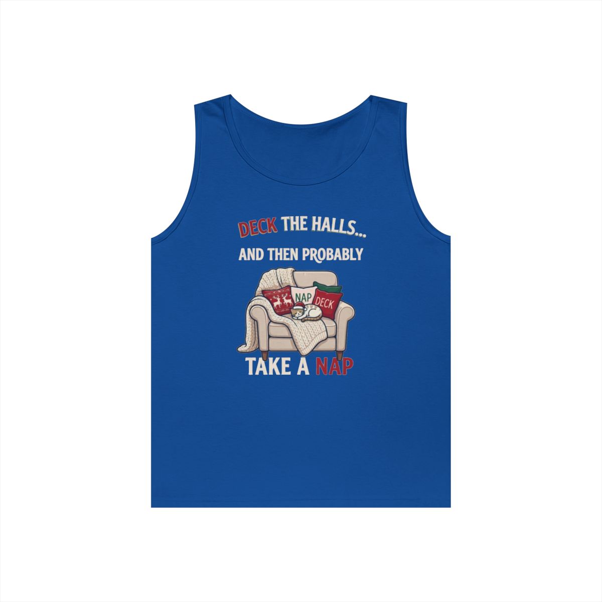 Color: Royal | Deck The Halls And Take A Nap Tank Top