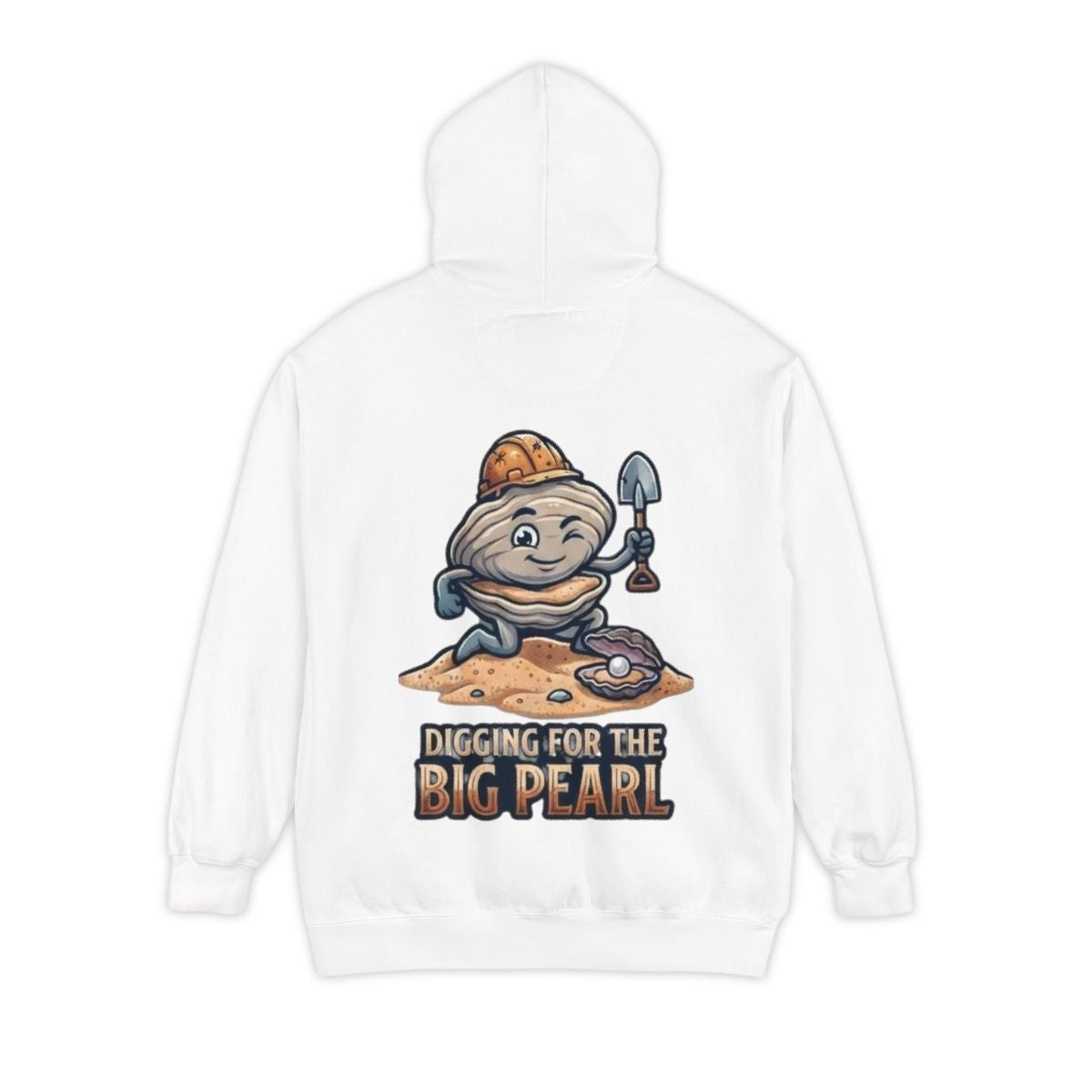 Color: White | Digging For The Big Pearl Garment-Dyed Hoodie