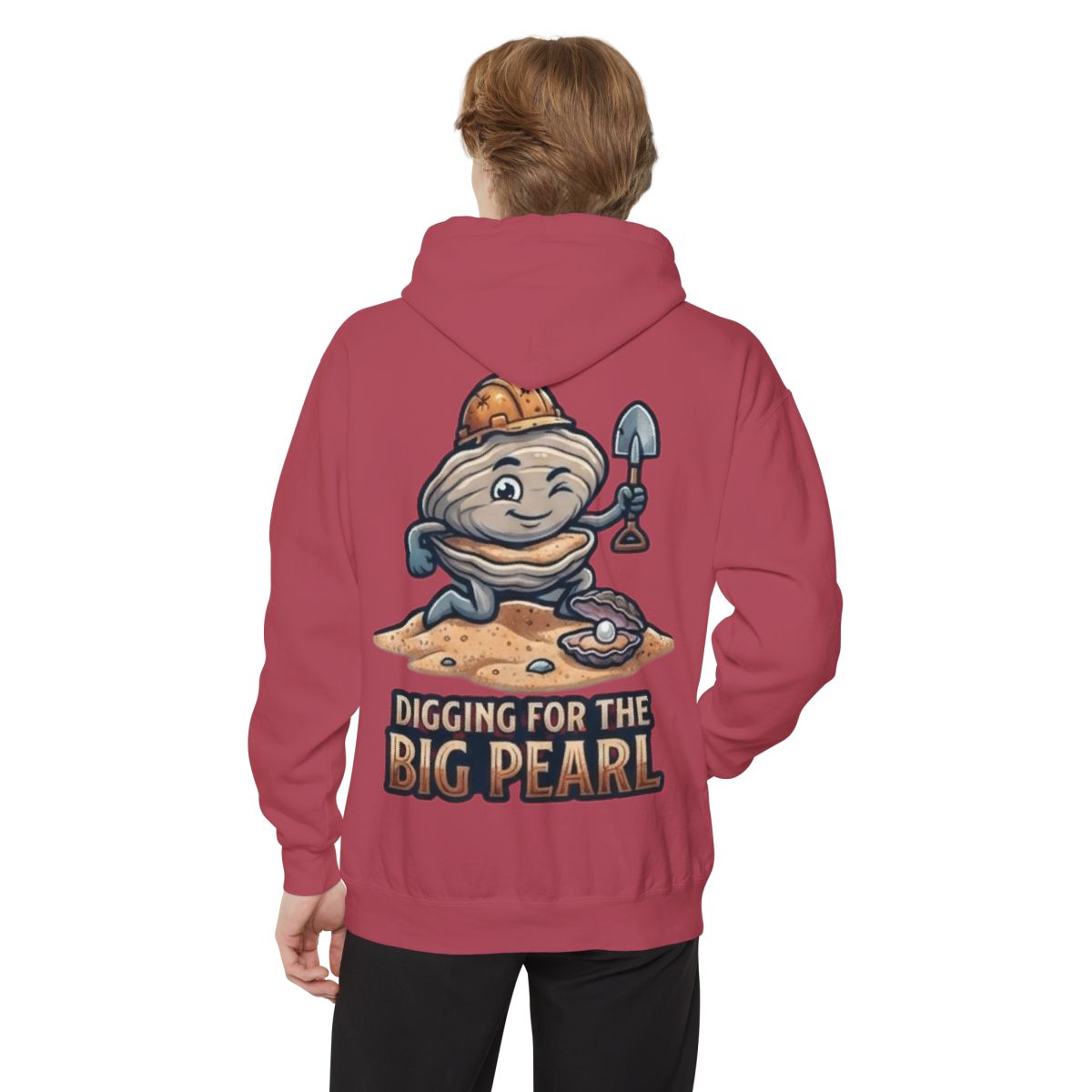 Color: Crimson | Digging For The Big Pearl Garment-Dyed Hoodie