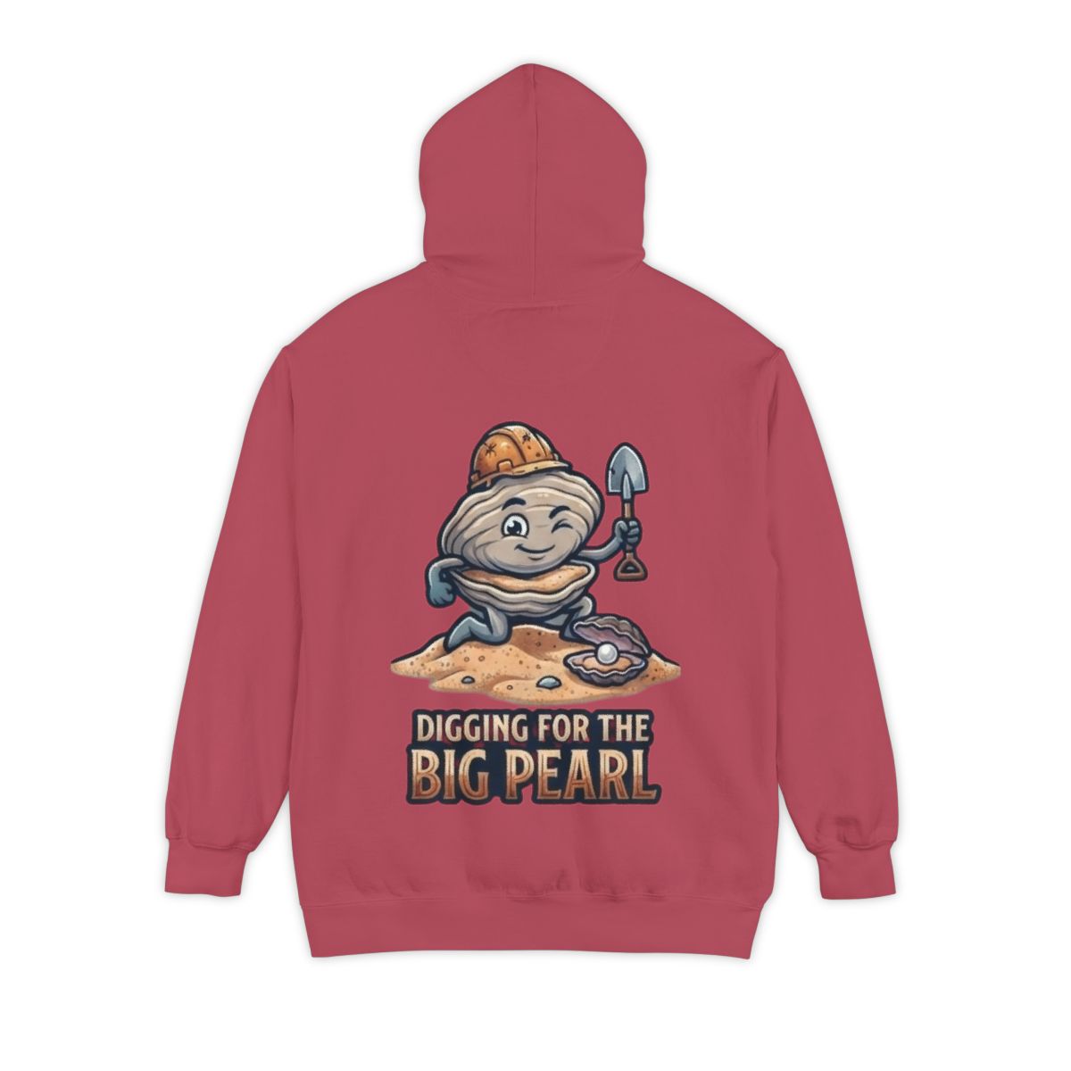 Color: Crimson | Digging For The Big Pearl Garment-Dyed Hoodie