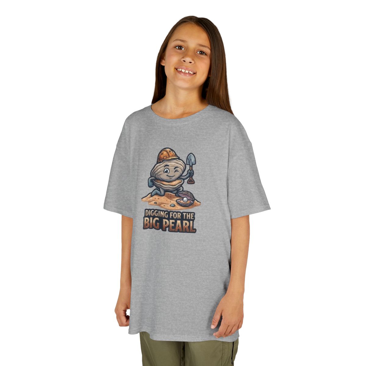Color: Sport Grey | Digging For The Big Pearl Kids Tee