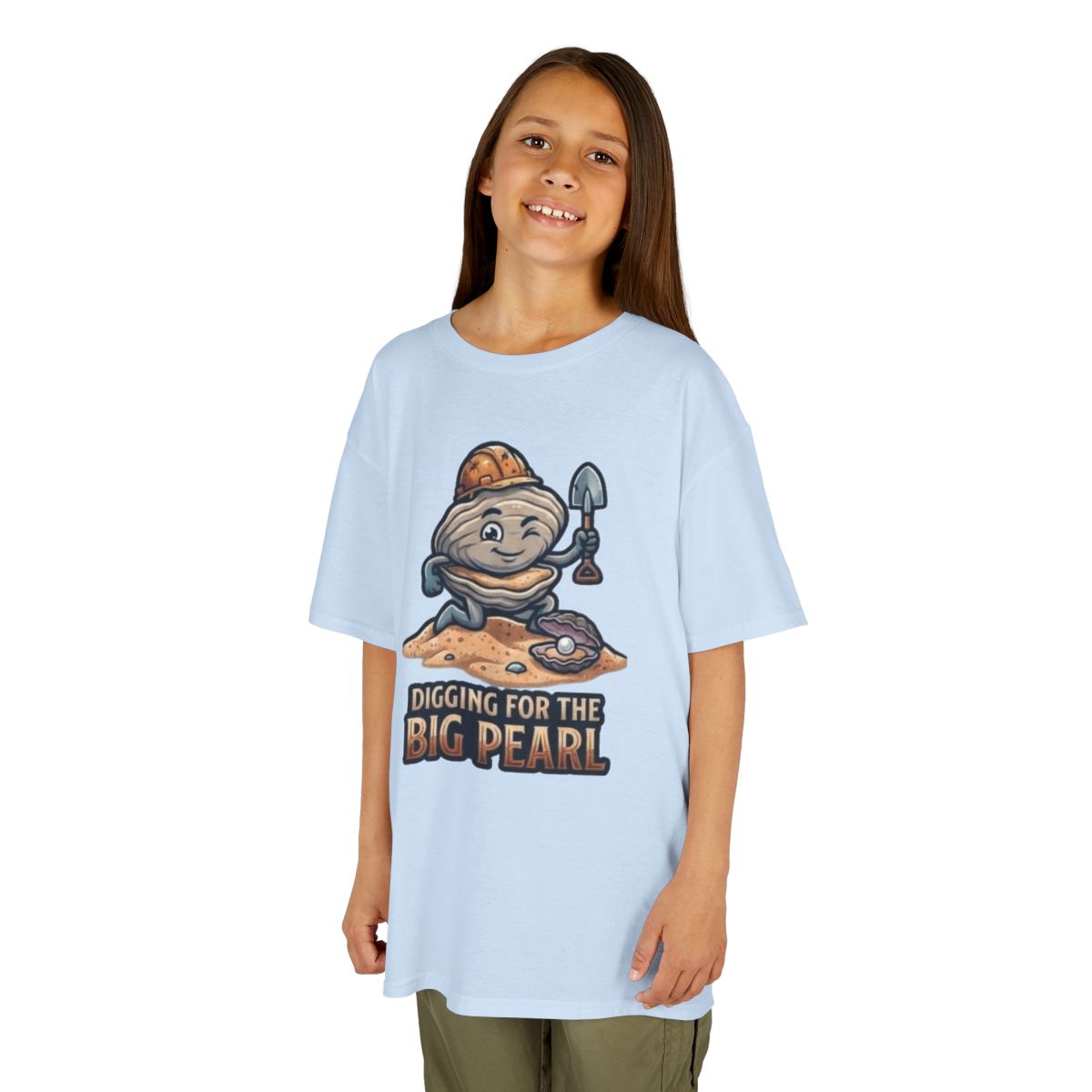 Color: Light Blue | Digging For The Big Pearl Kids Tee