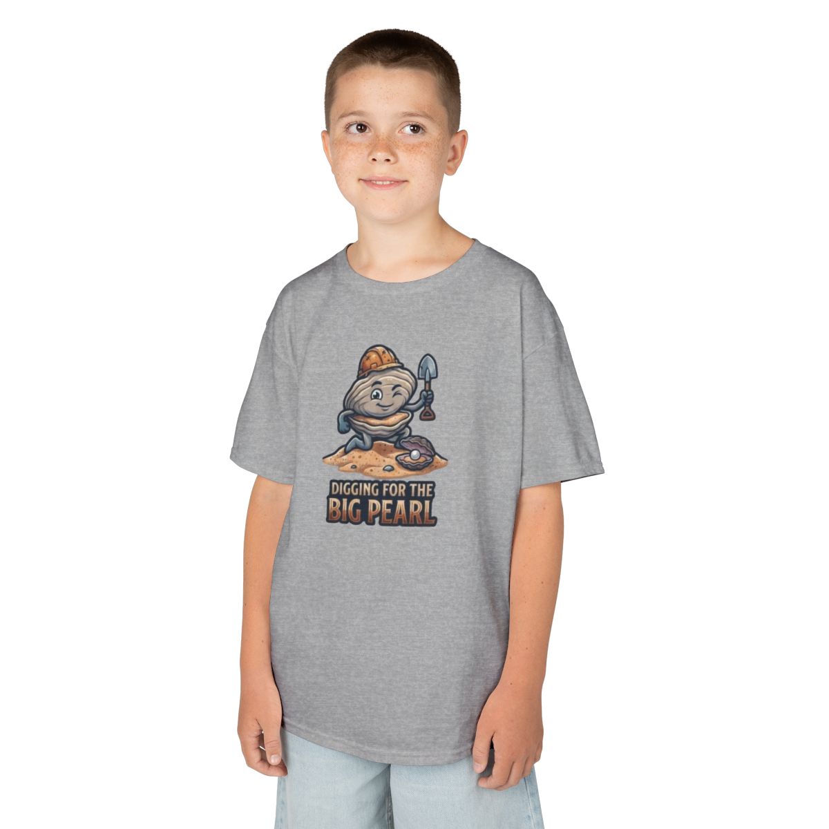 Color: Sport Grey | Digging For The Big Pearl Kids Tee