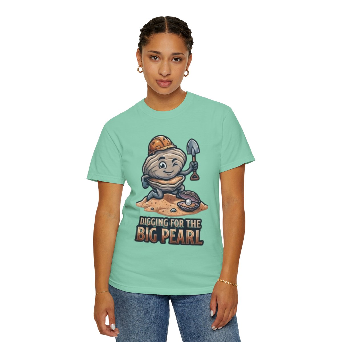 Color: Island Reef | Digging For The Big Pearl Unisex Garment-Dyed Tee