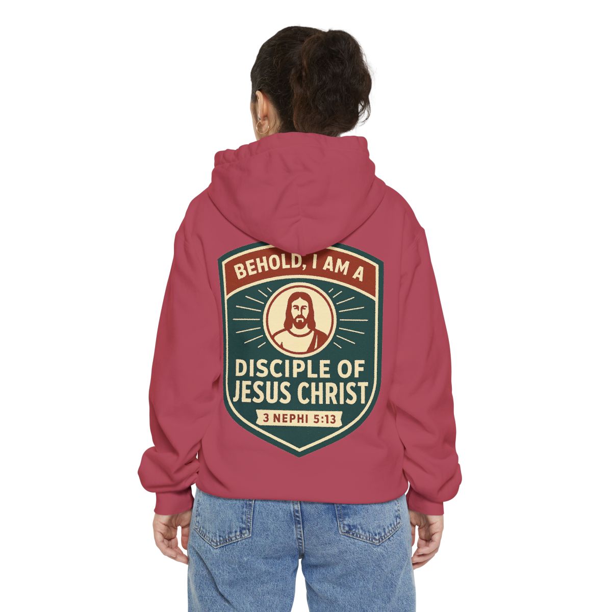 Color: Crimson | Disciple of Christ Garment-Dyed Hoodie