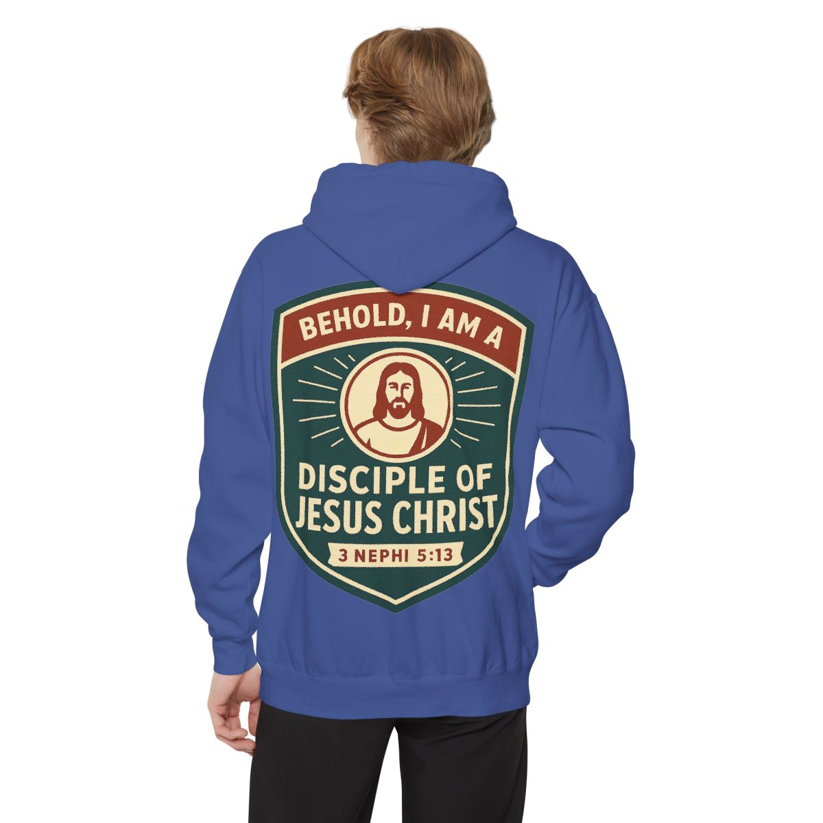 Color: Flo Blue | Disciple of Christ Garment-Dyed Hoodie