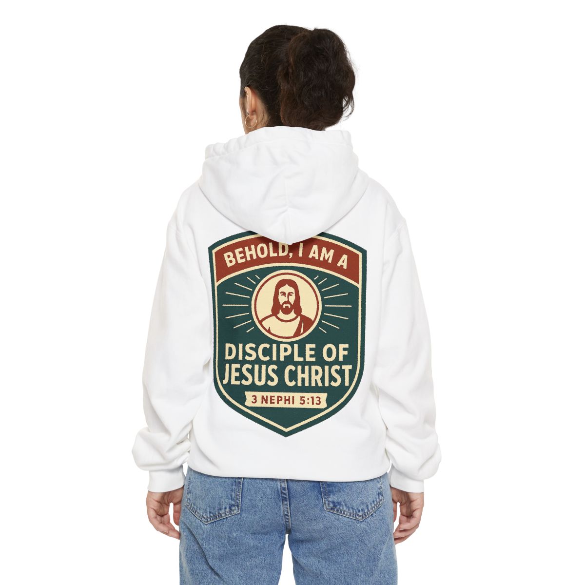 Color: White | Disciple of Christ Garment-Dyed Hoodie