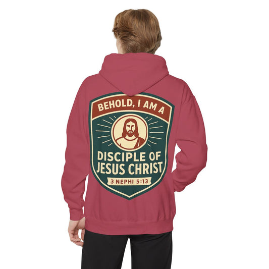 Color: Crimson | Disciple of Christ Garment-Dyed Hoodie