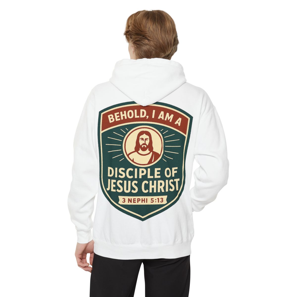 Color: White | Disciple of Christ Garment-Dyed Hoodie