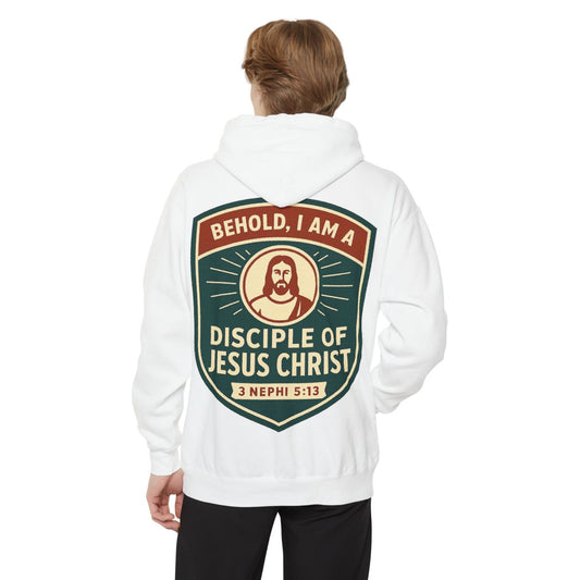 Color: White | Disciple of Christ Garment-Dyed Hoodie