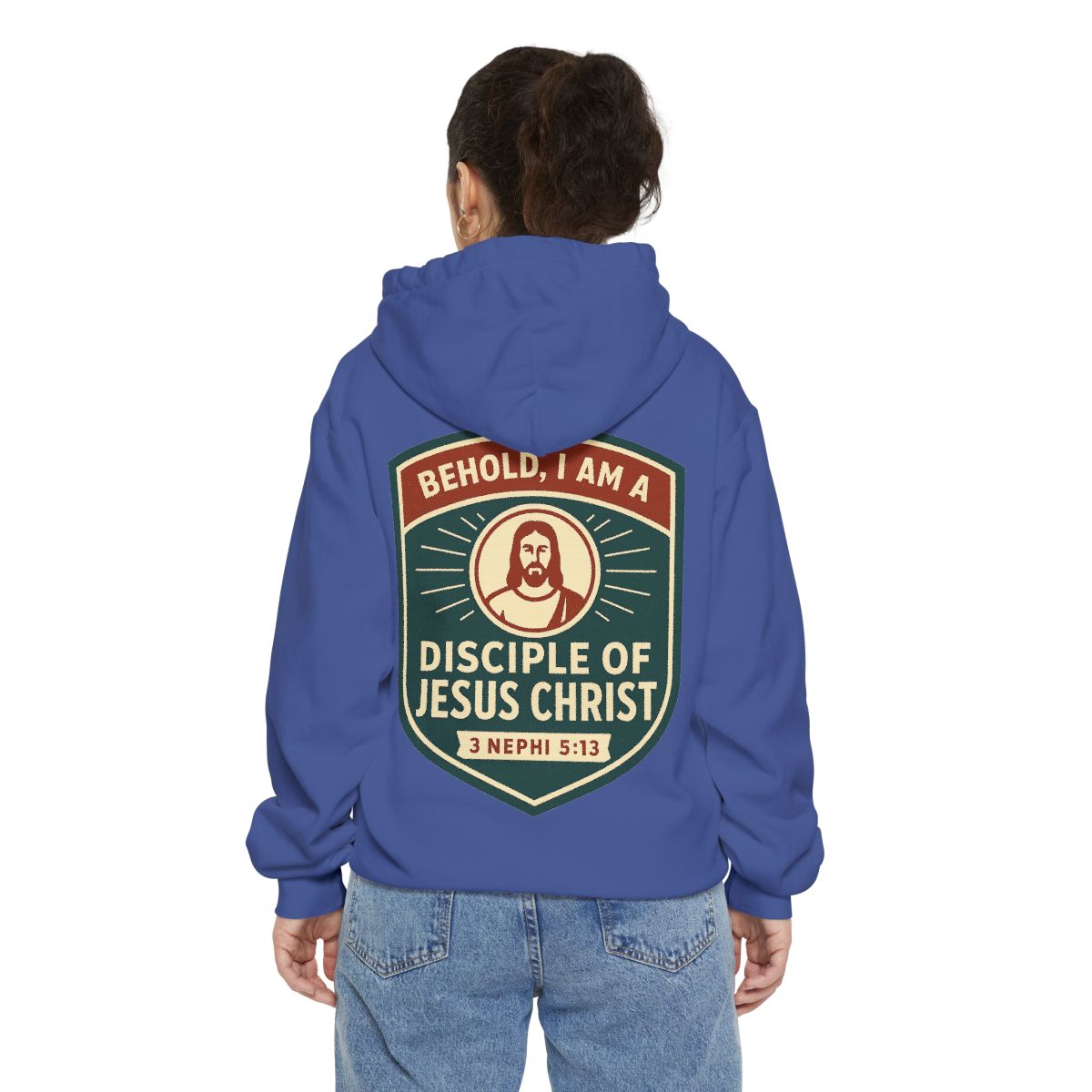 Color: Flo Blue | Disciple of Christ Garment-Dyed Hoodie