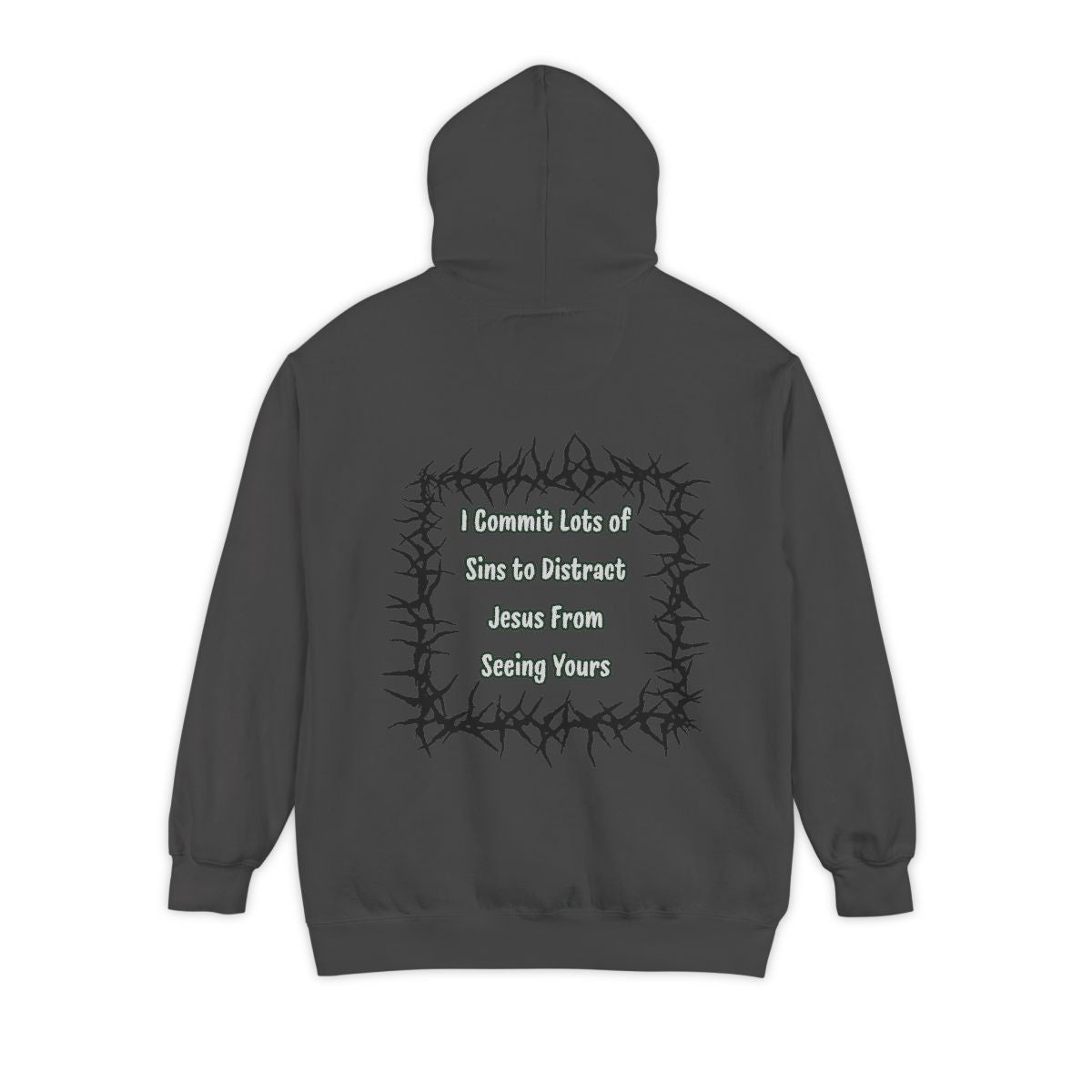 Color: Pepper | Distract Jesus Garment-Dyed Hoodie