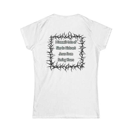 Color: White | Distract Jesus Women's Tee