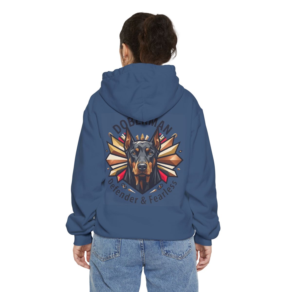 Color: True Navy | Doberman Defender Garment-Dyed Hoodie