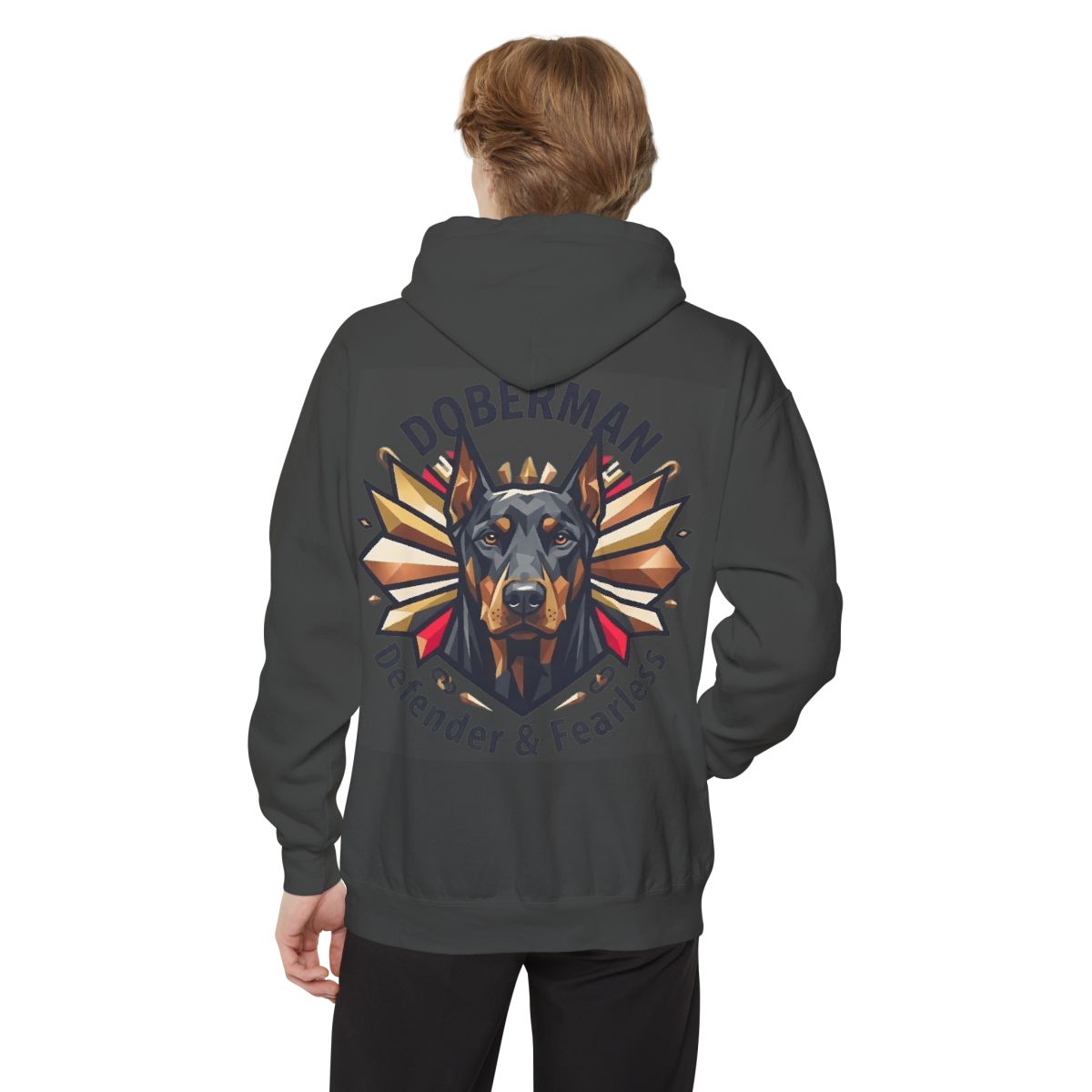Color: Pepper | Doberman Defender Garment-Dyed Hoodie