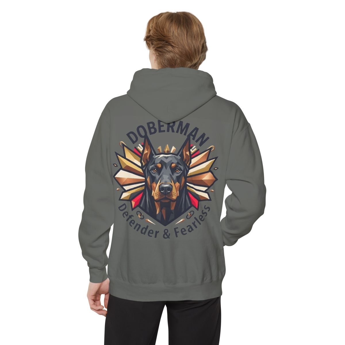 Color: Grey | Doberman Defender Garment-Dyed Hoodie