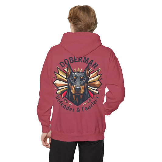 Color: Crimson | Doberman Defender Garment-Dyed Hoodie