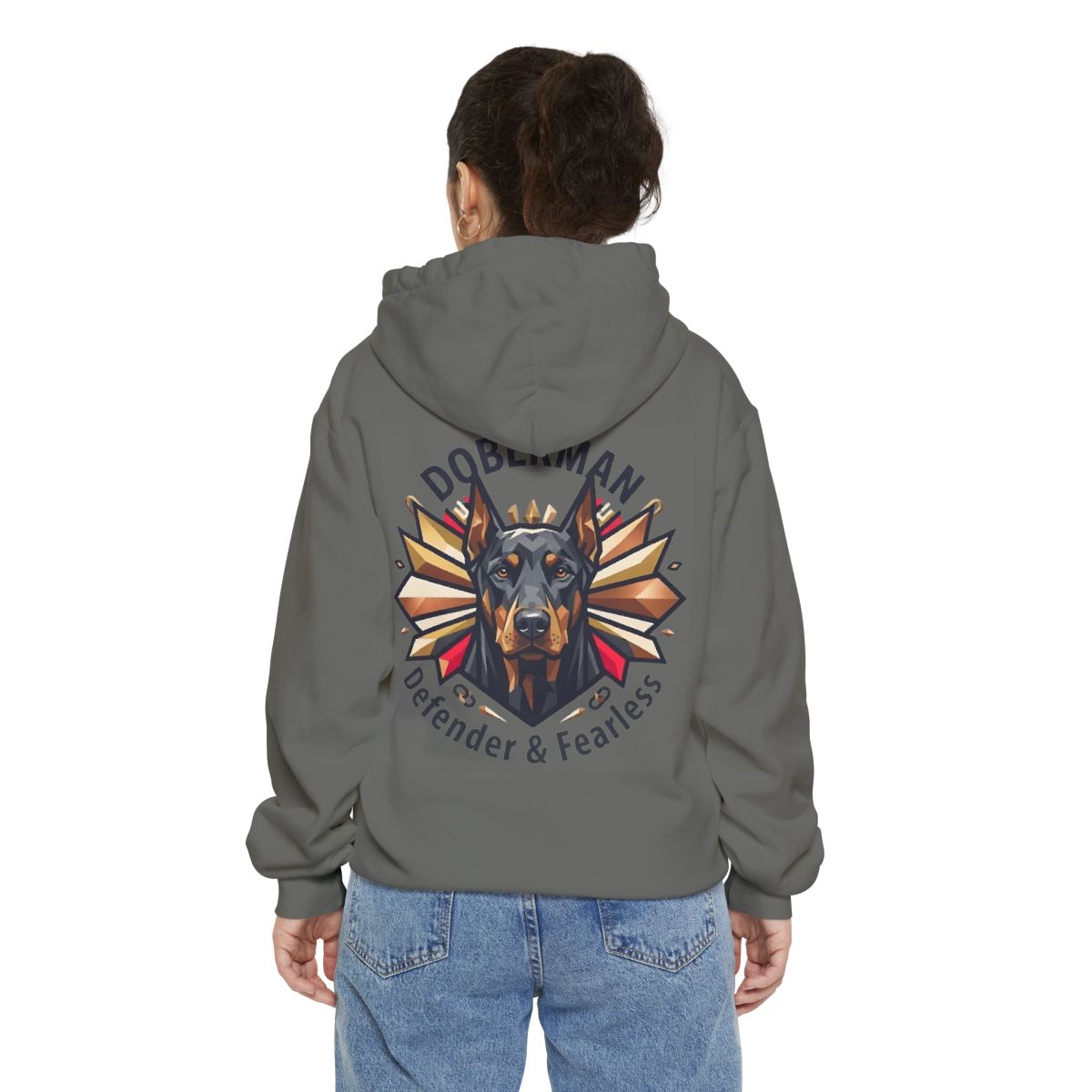 Color: Grey | Doberman Defender Garment-Dyed Hoodie