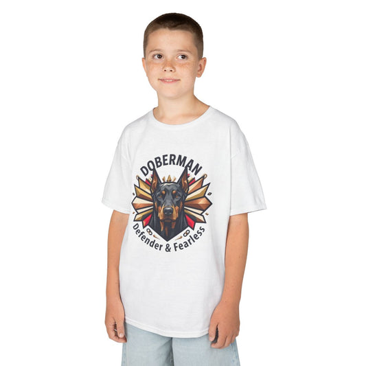 Color: White | Doberman Defender Kids Tee