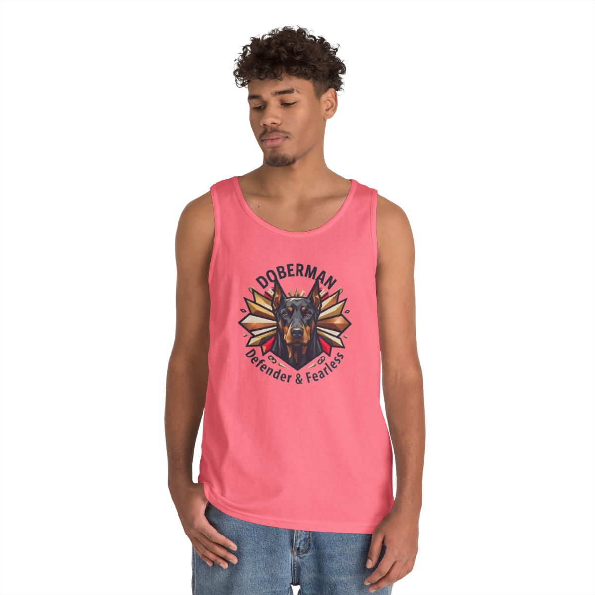 Color: Safety Pink | Doberman Defender Tank Top