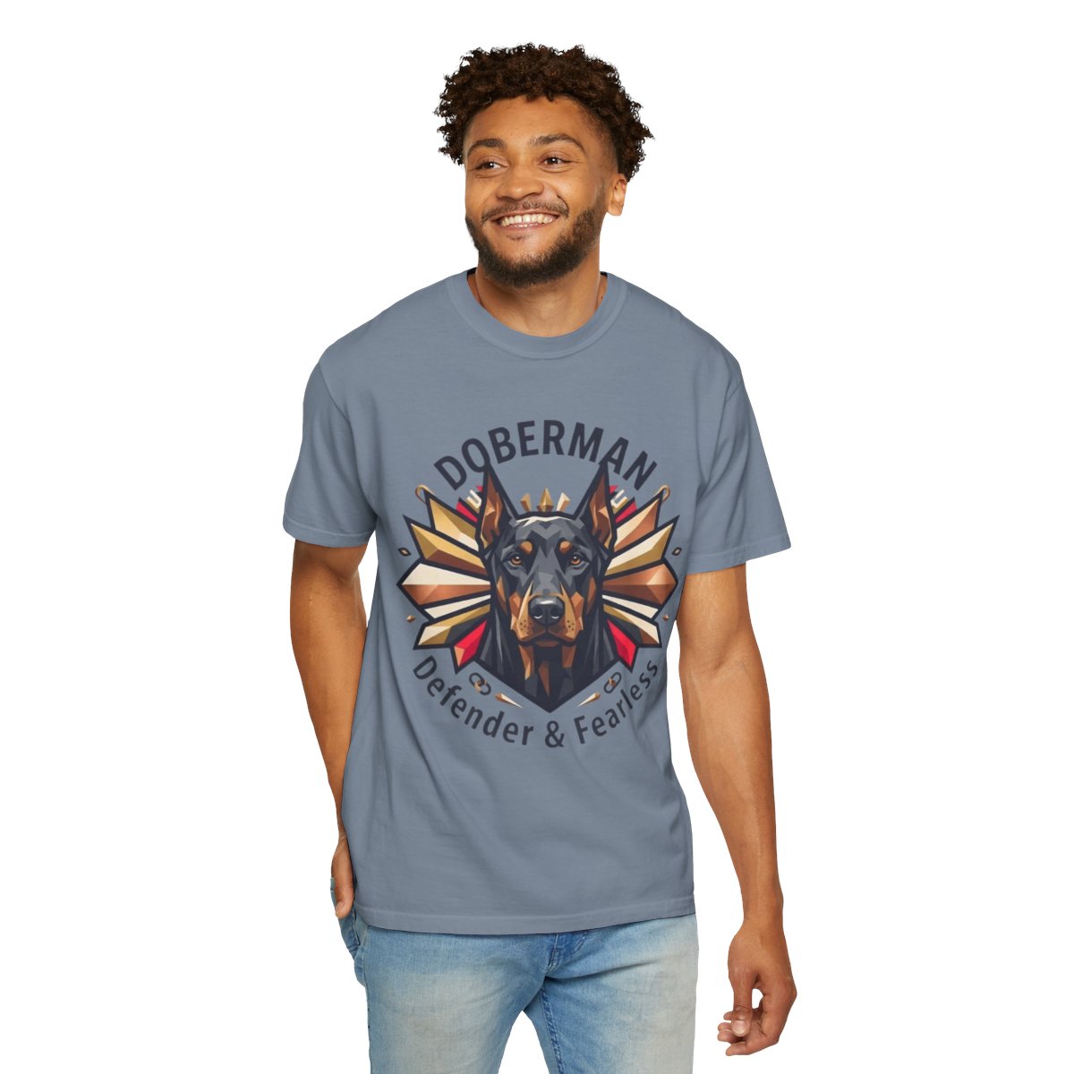Color: Blue Jean | Doberman Defender Unisex Garment-Dyed Tee
