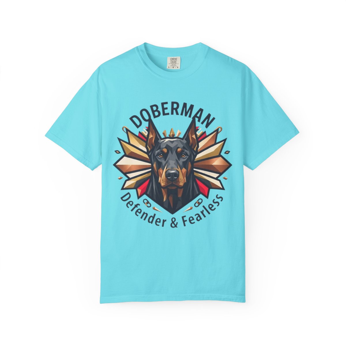 Color: Lagoon Blue | Doberman Defender Unisex Garment-Dyed Tee