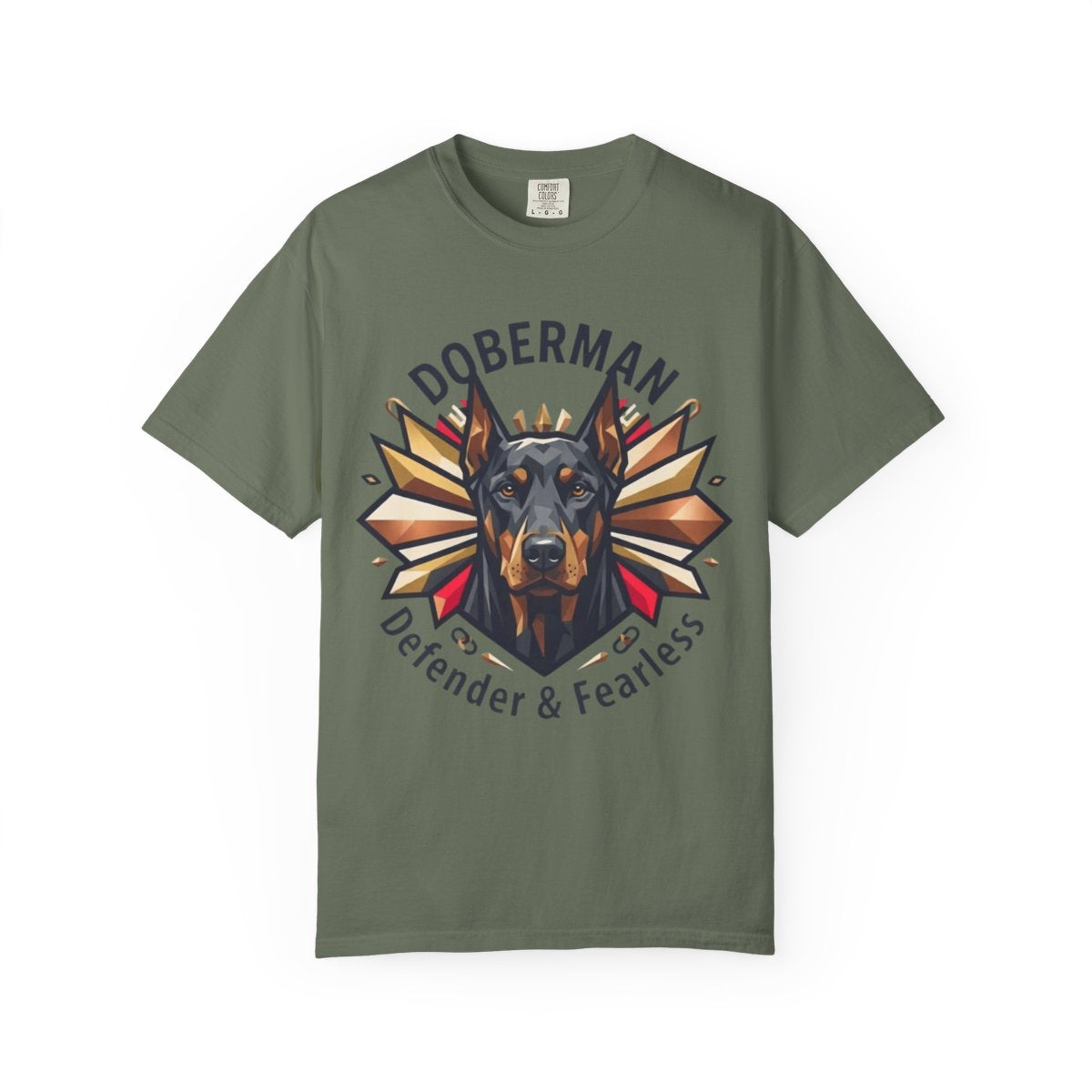 Color: Moss | Doberman Defender Unisex Garment-Dyed Tee