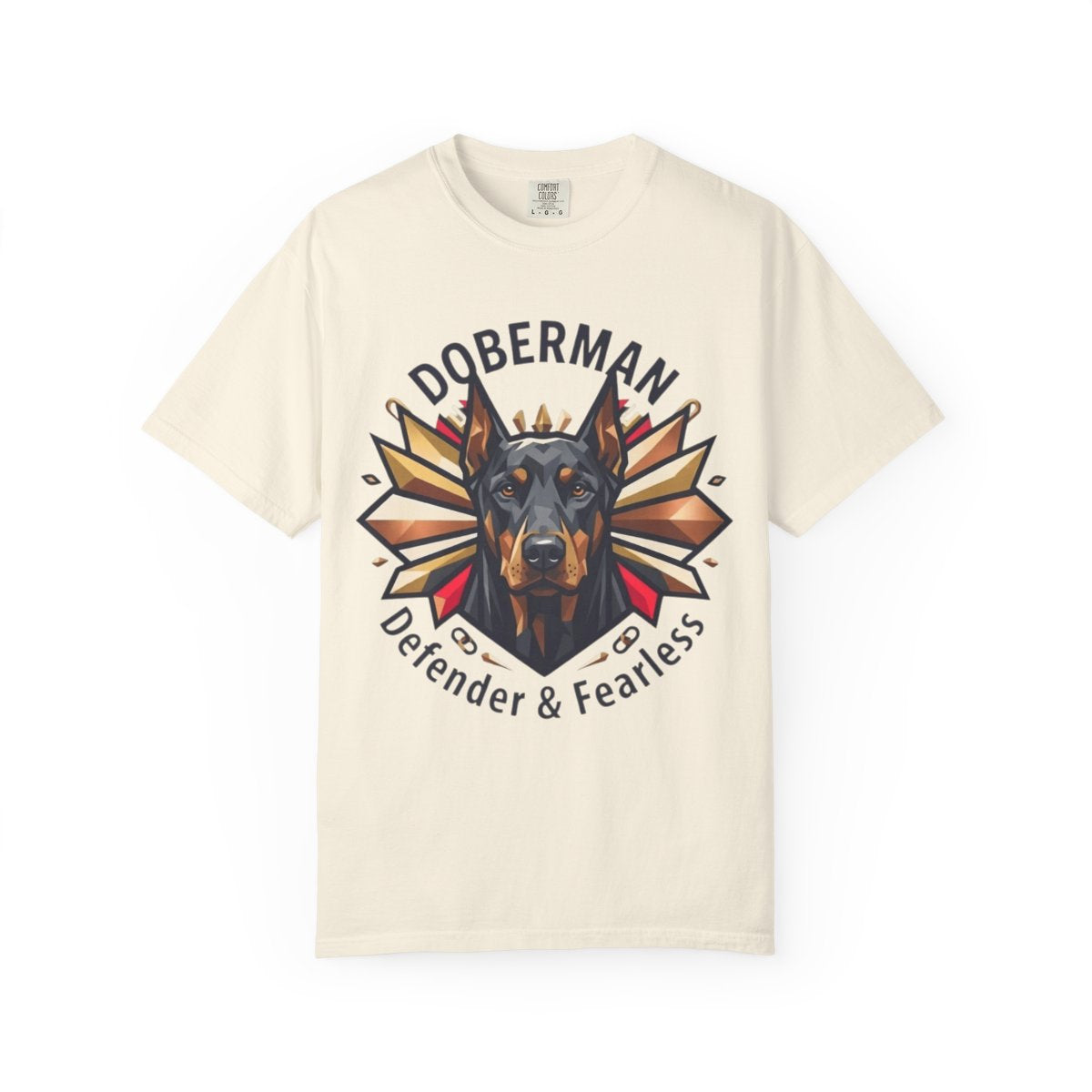Color: Ivory | Doberman Defender Unisex Garment-Dyed Tee