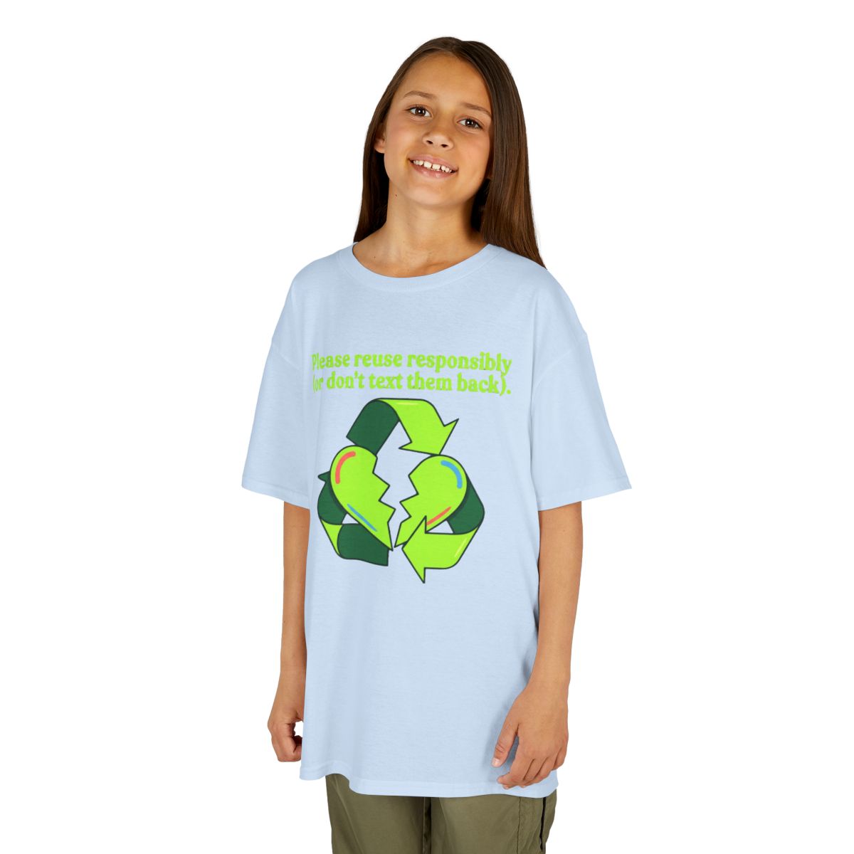 Color: Light Blue | Don't Text Them Back Kids Tee